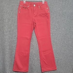 Vintage Gitano Jeans Flares Red Embroidered Pockets Women’s Size 8 (30 X 31")